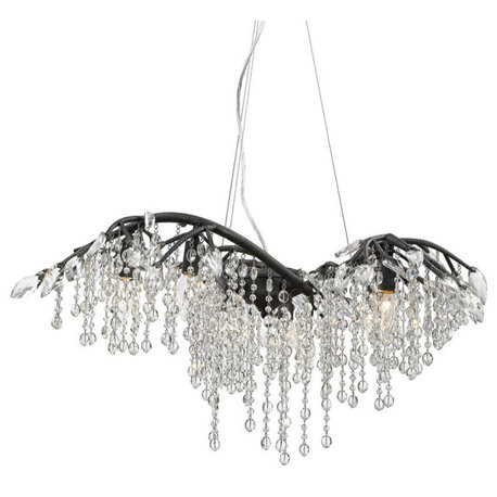 Autumn Twilight 6-Light Chandelier, Black Iron