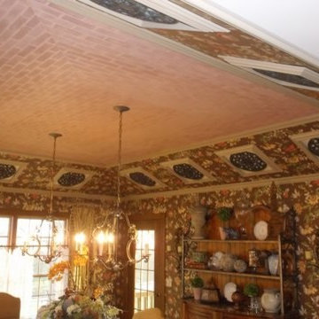 Wall treatments: wallpaper, paint, faux decorative paint finishes
