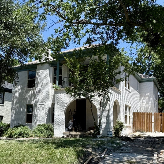 Lime plaster over original brick. 1920’s historic home. M-Streets neighborhood of Dallas.