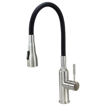Transolid Kitchen/Laundry Faucet With Dual Spray and Flex Neck, Brushed Nickel/B
