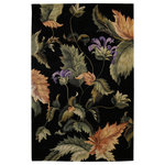 Nourison - Nourison Tropics 5'3" x 8'3" Black Contemporary Indoor Area Rug - This collection features imaginative tropical floral designs in a striking range of colors. Add drama and excitement with these beautiful hot-house interpretations. Heat up the surroundings and bring a touch of the tropics to any interior. 100% Wool. Hand Tufted.