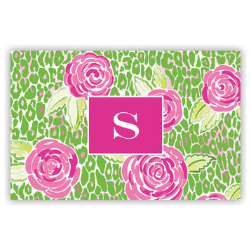 Laminated Placemat Mia Pink Single Initial, Letter B