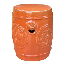 Paprika Antique Garden Stool - Accent And Garden Stools