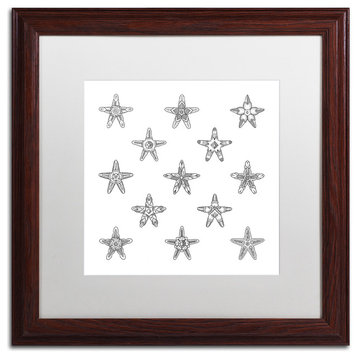 Filippo Cardu 'Sea Stars' Art, Wood Frame, White Mat, 16x16
