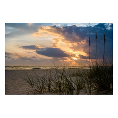 Coastal Style Wall Decor: Anna Maria Island Cloudy Beach Sunset 2 Wall Art Print