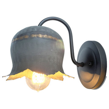 Farmhouse Galvanized Wall Sconce Light Lotus Collection