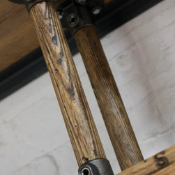 Letty Reclaimed Scaffolding Shelves with Reclaimed Vintage Ladder Rung Risers - Bookcases