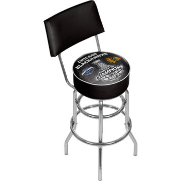 2015 Stanley Cup Champs Chicago Blackhawks Bar Stool With Back