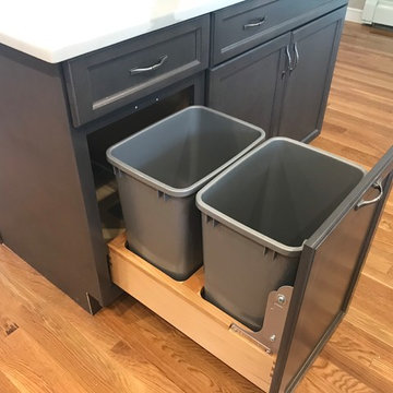 double pull out waste basket cabinet