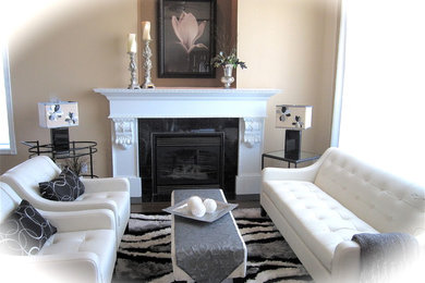 Example of a trendy living room design in Vancouver