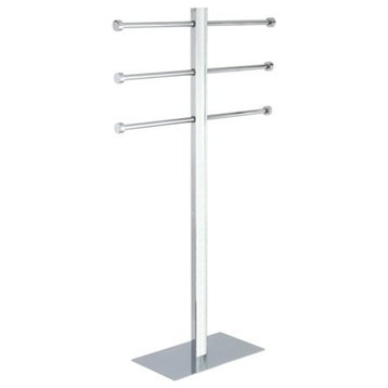 Kingston Freestanding Stainless Steel Towel Holder With Base, Polished Chrome