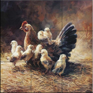 Tile Mural, Mother Hen by Laurie Snow Hein