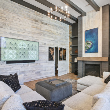 Modern Industrial Breath Taking Basement - Ashburn