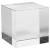"Jacy" 4.5" Tall Crystal Glass Decorative Object, Straight Cube Shaped