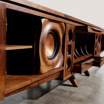 Custom Built in Speaker Desk