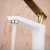 Molfetta Single Handle Brass White and Gold Bathroom Faucet
