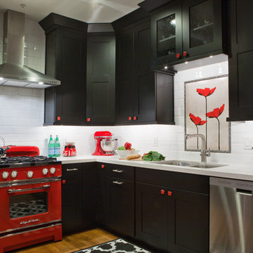 Black, White & Red Kitchen