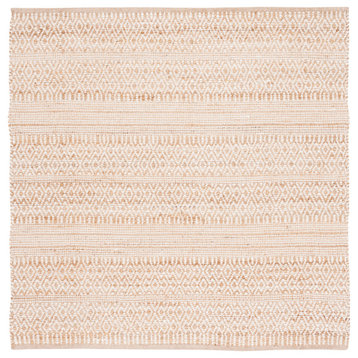 Safavieh Vintage Leather Collection NF829A Rug, Natural/Ivory, 6' X 6' Square