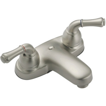 Banner Lavatory Faucet With Contemporary Lever Handles, Brushed Nickel