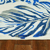 HomeRoots 10'x13' Grey Blue Machine Woven Tropical Leaves Indoor Area Rug