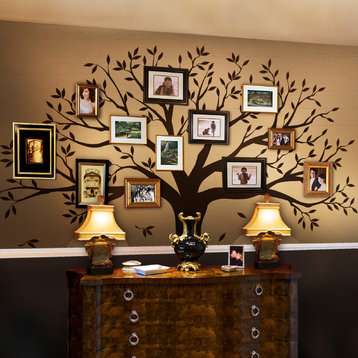 Family Tree Wall Decal, Chestnut Brown, Standard 107"x90"