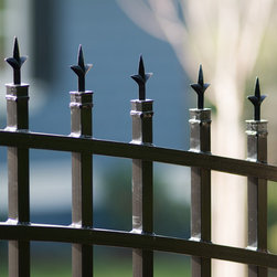 Double Swing Gate with Spear Points and Decorative Collars - Home Safety And Security
