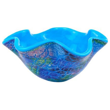 HomeRoots Abstract Multi Color Glass Centerpiece Bowl