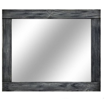 Vintage Ebony Natural Rustic Style Vanity Mirror , 36"x30"