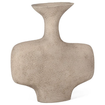 Hollis Decorative Metal Table Vase, Small Mud