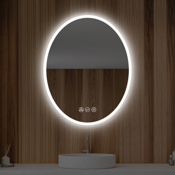 Fogless, Color Temperature Adjustable LED Mirror, 24" Oval