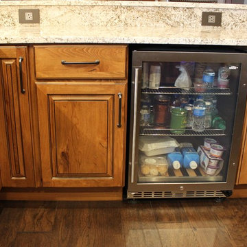 Rural Kewanee Kitchen Remodel With Rustic Beech Cabinets and White Sand Granite