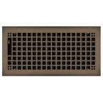 Wholesale Registers - Oil Rubbed Bronze Rockwell Plated Steel Craftsman Floor Register, 6"x12" - Replace your ordinary, boring floor registers with our beautifully plated oil rubbed bronze floor vents. Our rockwell style floor registers bring a truly beautiful look to your homes flooring. This 6" x 12" floor register has a 3mm thick steel faceplate that measures 7 3/8" x 13 3/4". If you simply attach spring clips to this air vent then you can install it into a wall duct. This register is intended to be installed into a 6" x 12" duct hole. This register is ideal in the heating and cooling of your home and features an all steel adjustable damper.