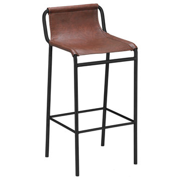 Dax Black Faux Leather Counter Stool, Brown