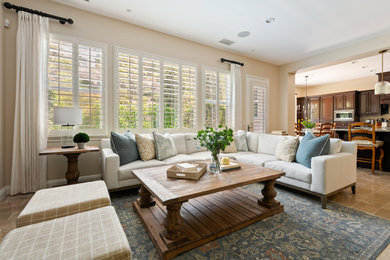 Transitional living room photo in Orange County