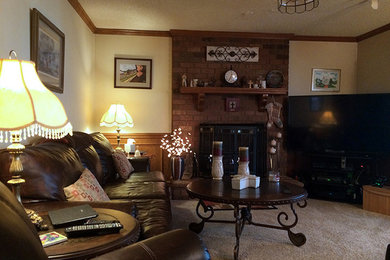 Example of a mid-sized classic family room design in Charlotte