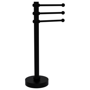 Vanity Top 3 Swing Arm Towel Holder with Twisted Accents, Matte Black