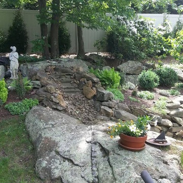 Mosaic patio with water feature