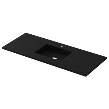 VIVA Stone 54" Matte Black Solid Surface Countertop