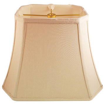 Royal Designs Rectangle Cut Corner Lamp Shade, Beige, (7x10)x(12.25x18)x13.25, S