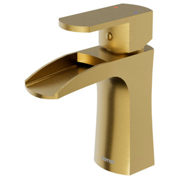 Karran KBF440 1-Hole 1-Handle Basin Faucet With Pop-up Drain, Brushed Gold