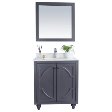 Odyssey - 30 - Maple Grey Cabinet + Pure White Counter, no mirror