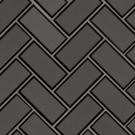 12"x13" Metallic Gray Herringbone Mosaic TIle, Set of 10