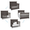 Delta Children Paloma 4-in-1 Contemporary Wood Convertible Crib in Gray
