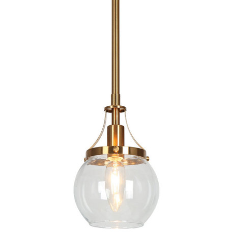LNC 1-Light Matte Black and Polished Gold Modern Mini Kitchen Island Light