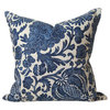 Indigo Batik Pillow Cover, Floral Indigo Blue Pillow, 26"x26"