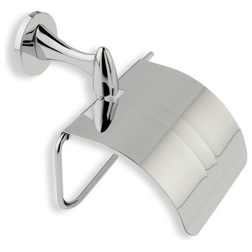 Chrome Toilet Roll Holder With Cover