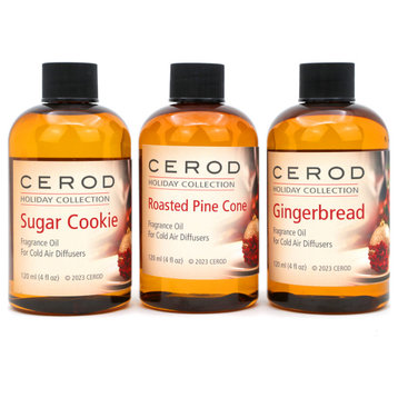 CEROD - Holiday Collection Set (3) Diffuser Oil for Cold Air Waterless Diffuser