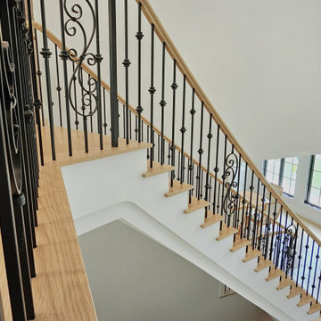 Project #120 | White Oak Staircase with Iron Balusters