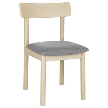 Safavieh Lizette Dining Side Chair in White Oak and Gray (Set of 2)