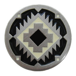 Inviting Home Inc. - Southwest Treasure Knobs, Pewter With Cream-Black - Cabinet And Drawer Knobs